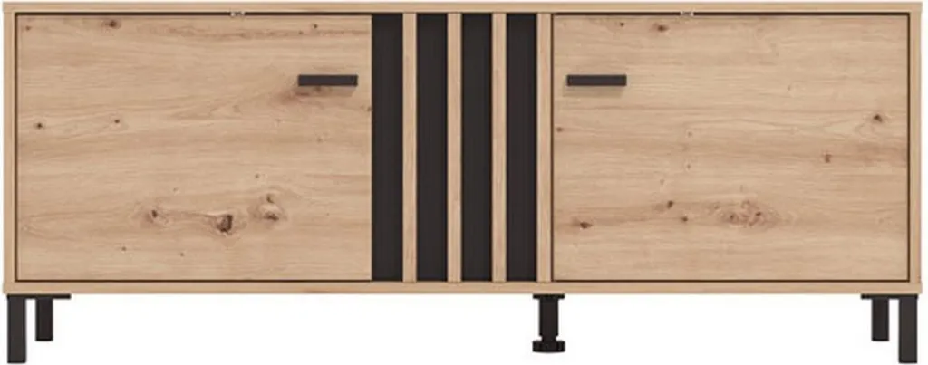 Support TV 132cm pour Salon Moderne - Meuble Forte Chêne Marron Robuste - 9