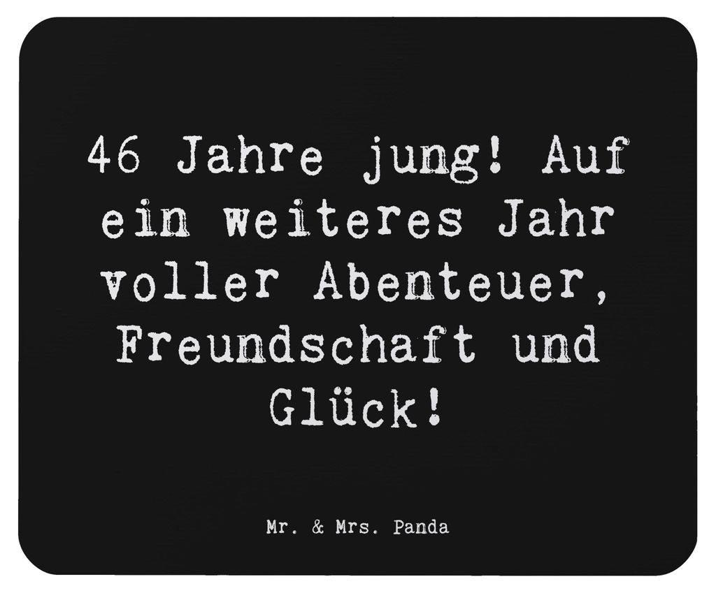 Mr. & Mrs. Panda Mauspad Spruch 46. Geburtstag - Schwarz - Geschenk, mousematte, Alter, Freundschaft, feiern, Mouse Pad, Geburtstagsspruch, laptop,...