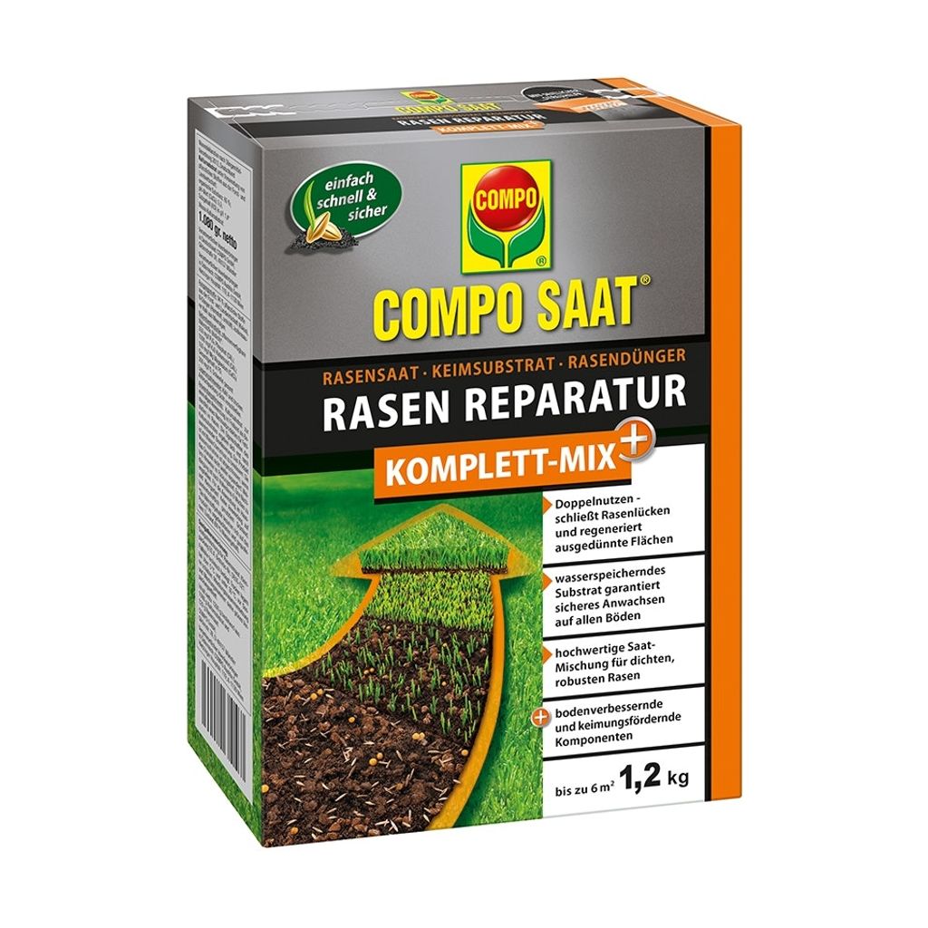 Rasenreparatur-Set COMPO SAAT® Komplett-Mix 1,2 kg 6 m² Produktbild 