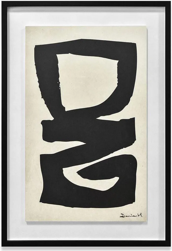 Décoration de Salon Moderne : Plaque Dan Hobday Abstract I 70x50cm Bois