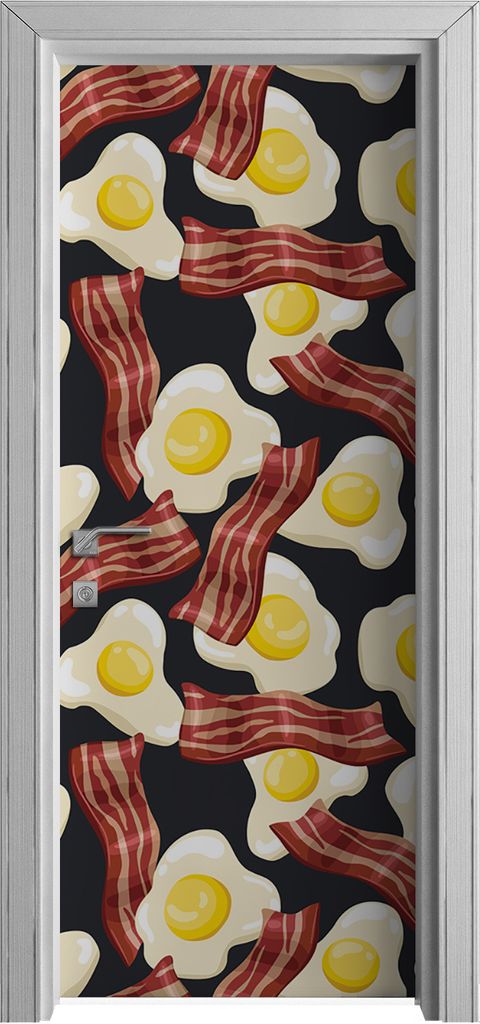 Tür Selbstklebende 80x210 cm Türfolie Türtapete Klebefolie - Spiegeleier und Speck