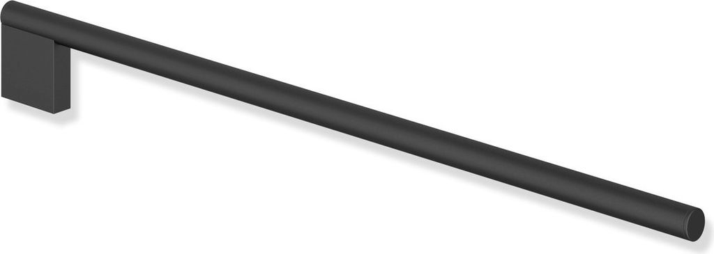 HEWI Handtuchhalter, Edelstahl, pulverbeschichtet, Länge 445 mm, Haltearmdurchmesser 15 mm, in HEWI Farbe DC (Schwarz tiefmatt)