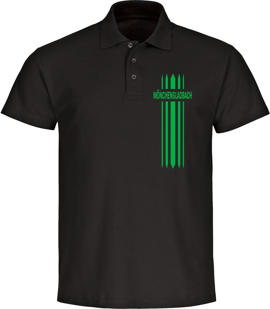 multifanshop Poloshirt - Mönchengladbach - Streifen, schwarz, Größe L