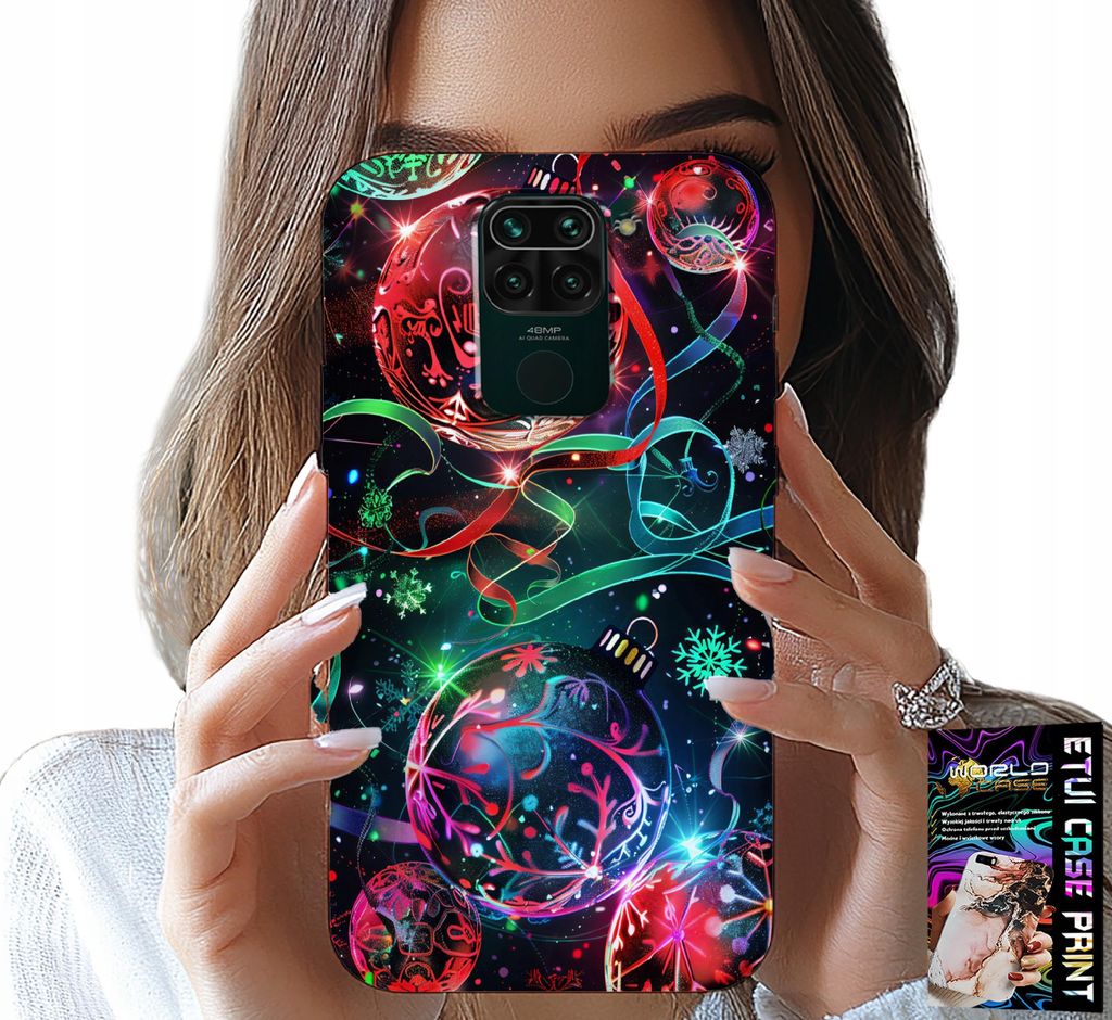 Hülle Für Xiaomi Note 9 - Weihnachtskugeln, Weihnachtsbaum, Hülle + Folie