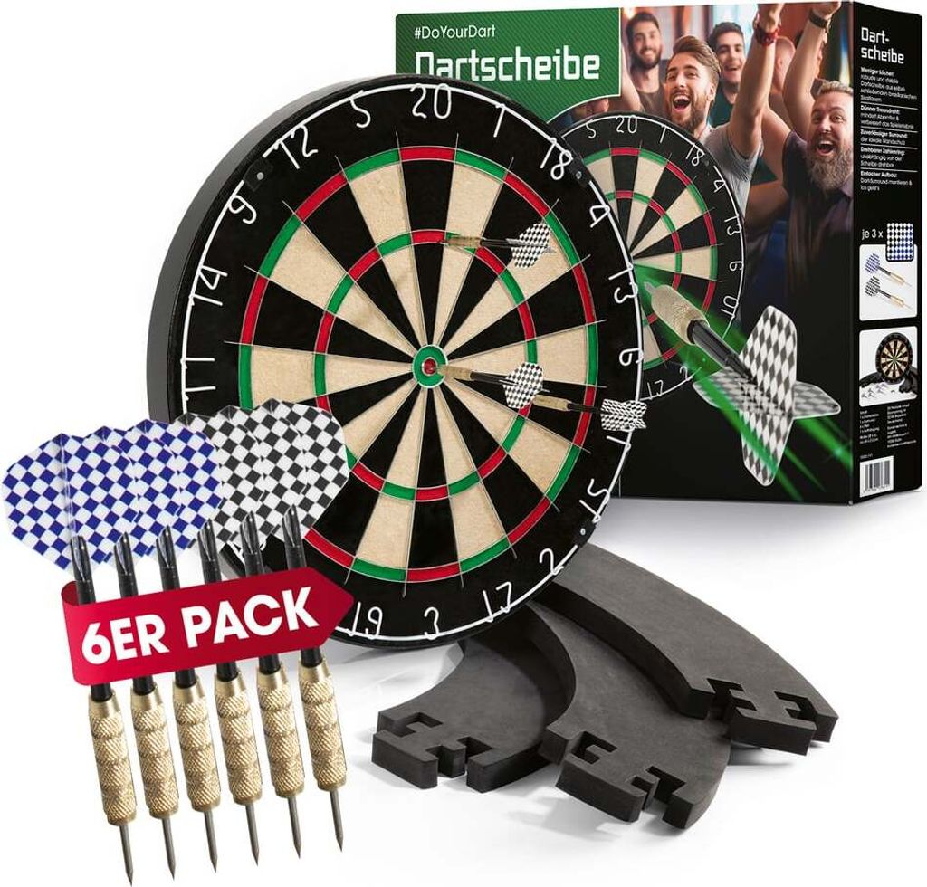 DoYourDart 15322, Dartscheibe, Schwarz, Grün, Rot, Weiß, Metall, Sisal, Fest, Rund, 45 cm