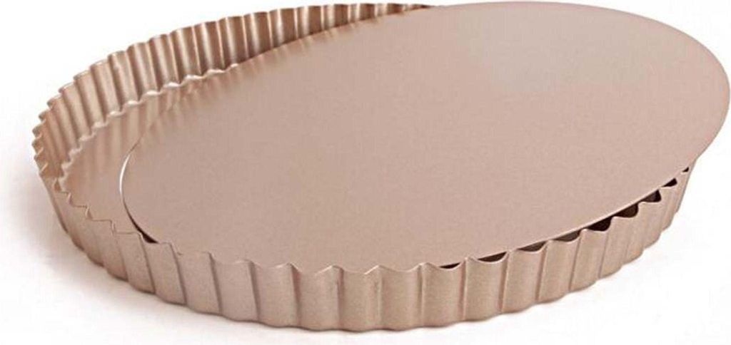 Tarteform mit Hebeboden 23 cm, Quicheform antihaftbeschichtet, herausdrehbarer Hebeboden, servierfertig, gleichmäßige Bräunung