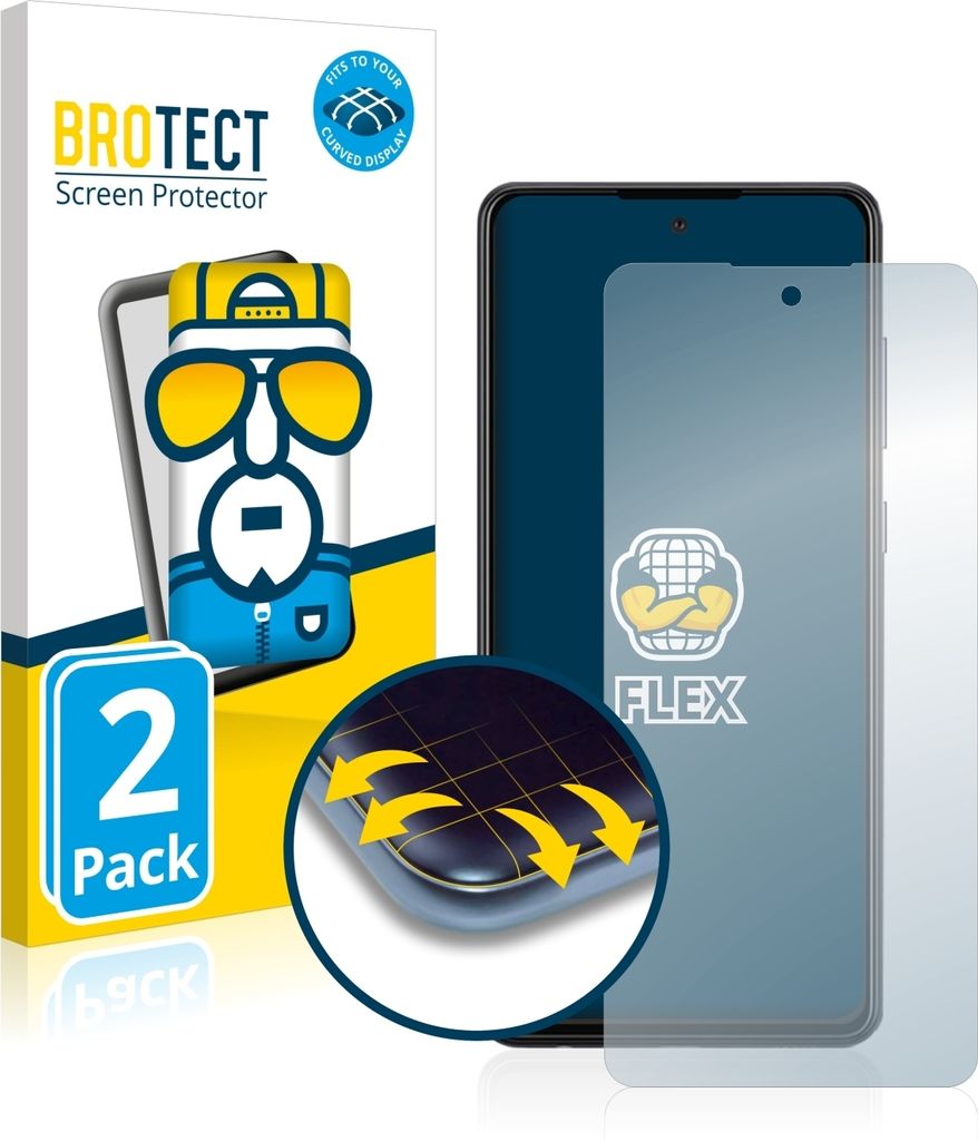 2x BROTECT Fullscreen Schutzfolie für Samsung Galaxy A72 / 5G Displayschutz Folie Fullcover Klar Transparent