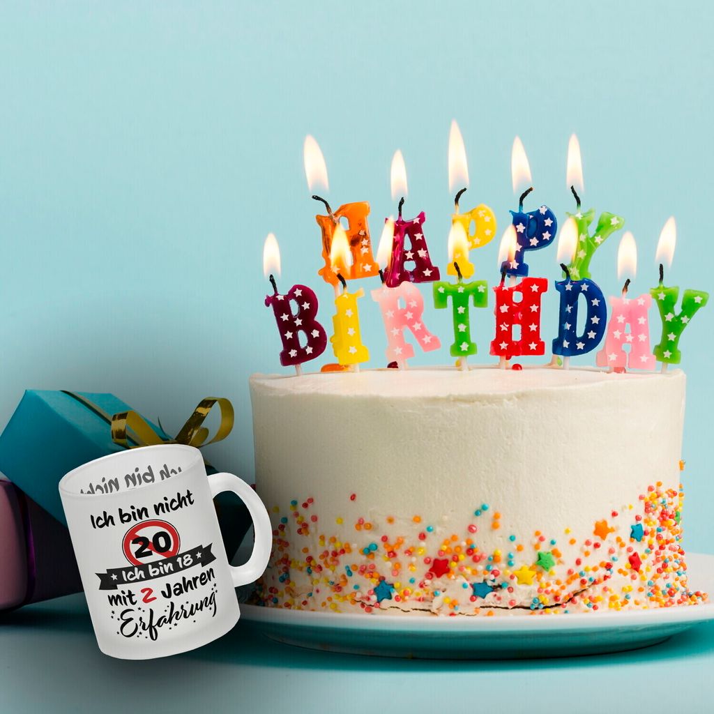 20. Geburtstag Glas Tasse mit lustigem Spruch: 18 mit Produktbild 3
