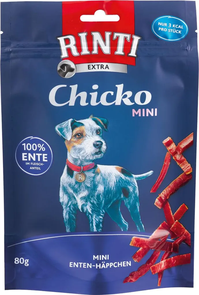 Snack Chien Sensible Rinti Chicko Mini Canard 12x80g Sans Céréales Top