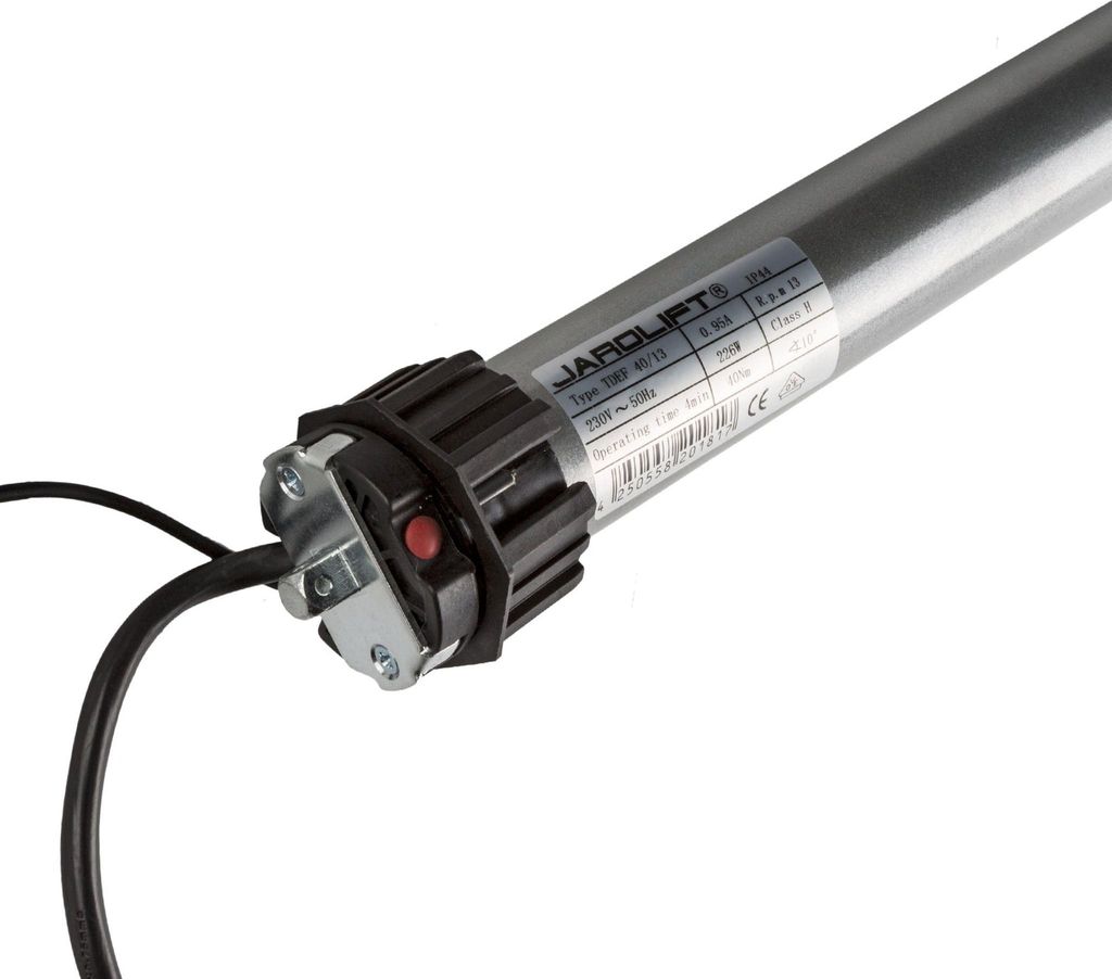 Funk-Rollladenmotor TDEF, TDEF 40/13 (40 Nm / SW60) leiser Funkmotor mit Rolling Code, Blockiererkennung, Zwischenposition, IP44, inkl. Adapter & L...