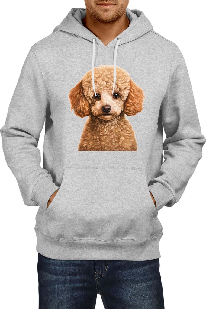Herren Kapuzenpullover Dogs Breeds Poodle Dog Breed 005, Man XL / Grau