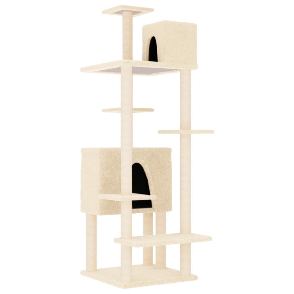 vidaXL Kratzbaum mit Sisal-Kratzsäulen Creme 154 cm Produktbild 