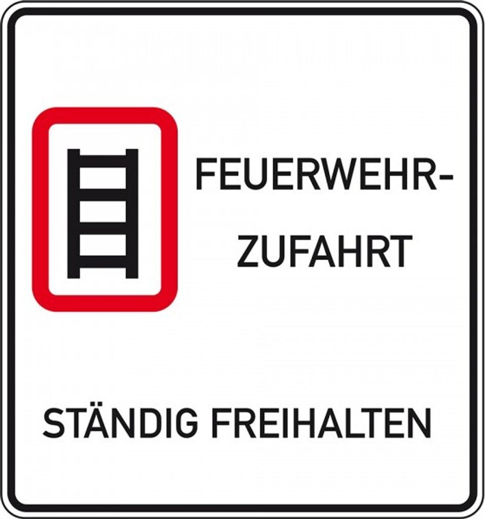 Schild I Hinweisschild Feuerwehr-Zufahrt freihalten, Aluminium RA0, reflektie...
