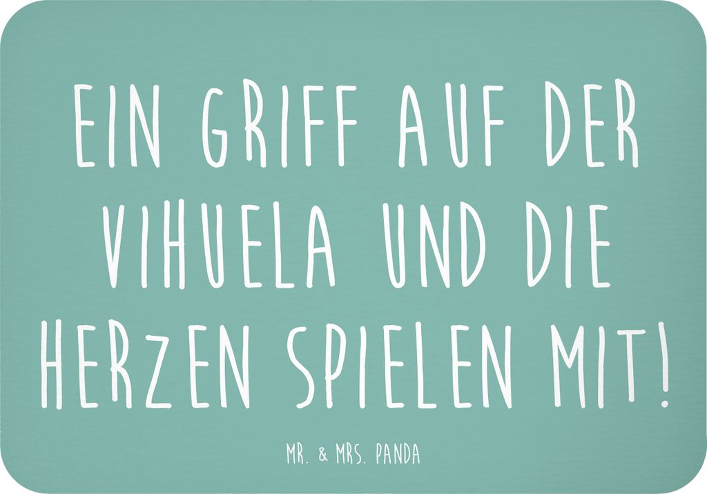 Mr. & Mrs. Panda magnet Vihuela Herzklang - Meeresbrise - Geschenk, Handwerkskunst, haftmagnet, Musiker, Instrument, zettelhalter, küchenmagnet, w...