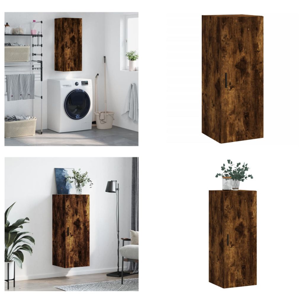 vidaXL Wandschrank Räuchereiche 34,5x34x90 cm - Wandschrank - Wandschränke - Schrank - Lagerschrank