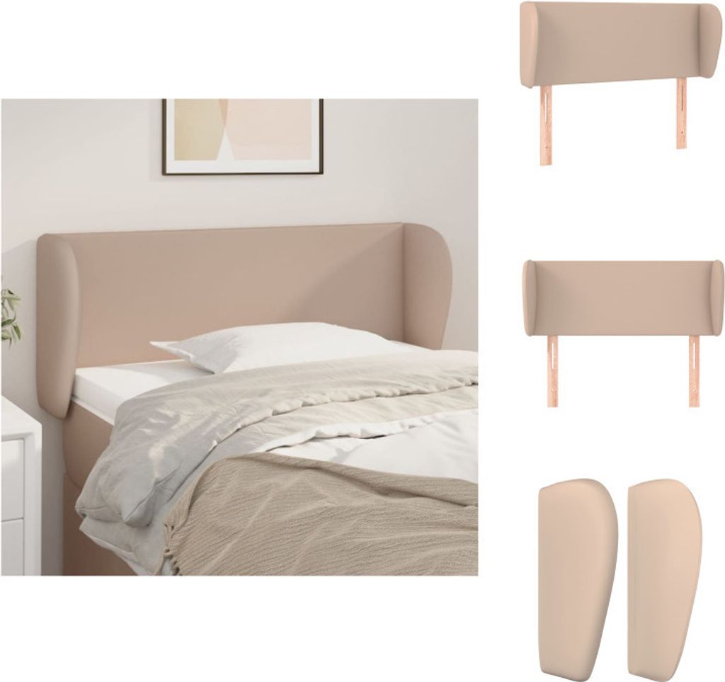 vidaXL Kopfteil mit Ohren Cappuccino-Braun 103x23x78/88 cm Kunstleder - Kopf- & Fußenden