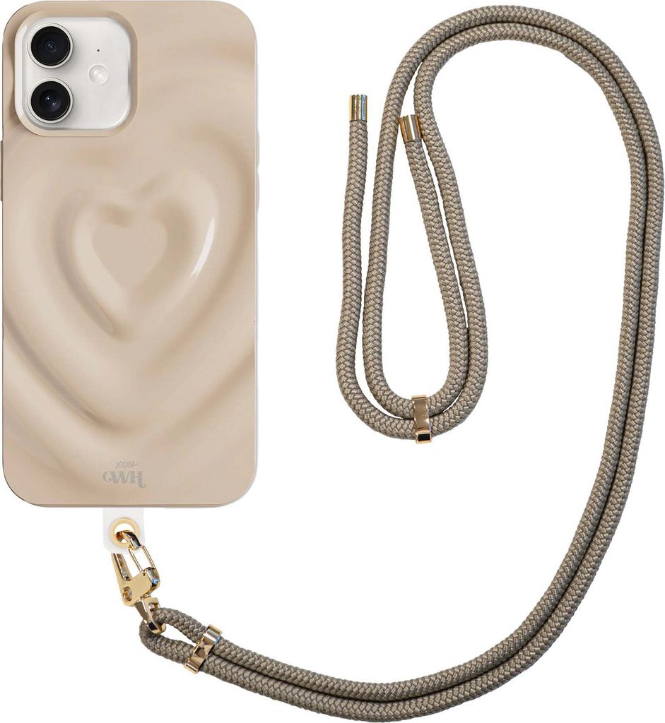 Biggest Love Creme Cord Hülle  - Kompatibel mit iPhone 12 Produktbild 