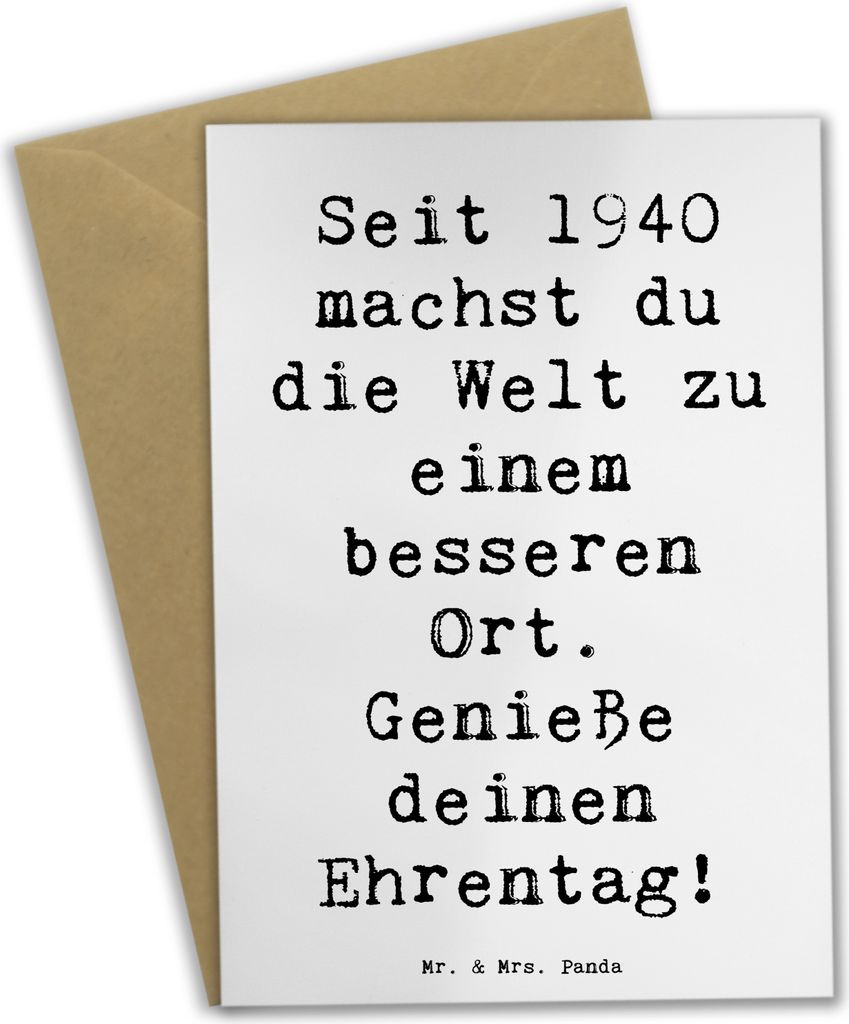 Mr. & Mrs. Panda Grußkarte Spruch 1940 Geburtstag - Weiß - Geschenk, Alter, kommunionskarte, Happy Birthday, Geburtstagsgeschenk, Anerkennung, se...
