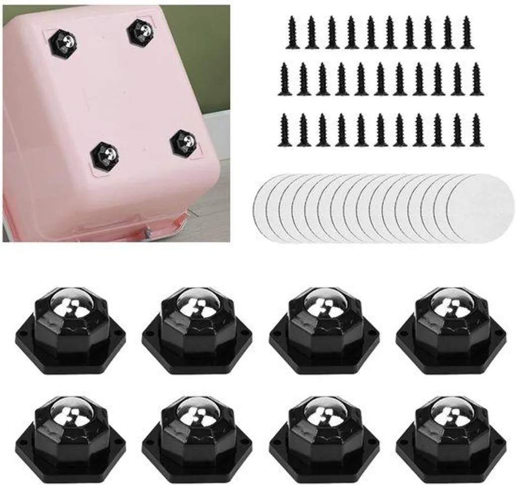 Mini roulettes de meuble pivotantes à bille pour rangement - 200 kg