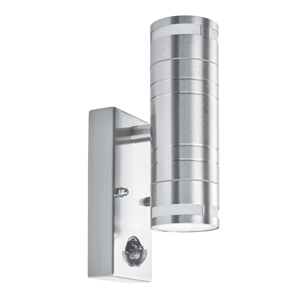 Éclairage entrée maison inox IP44 à détection de mouvement 2 spots GU10