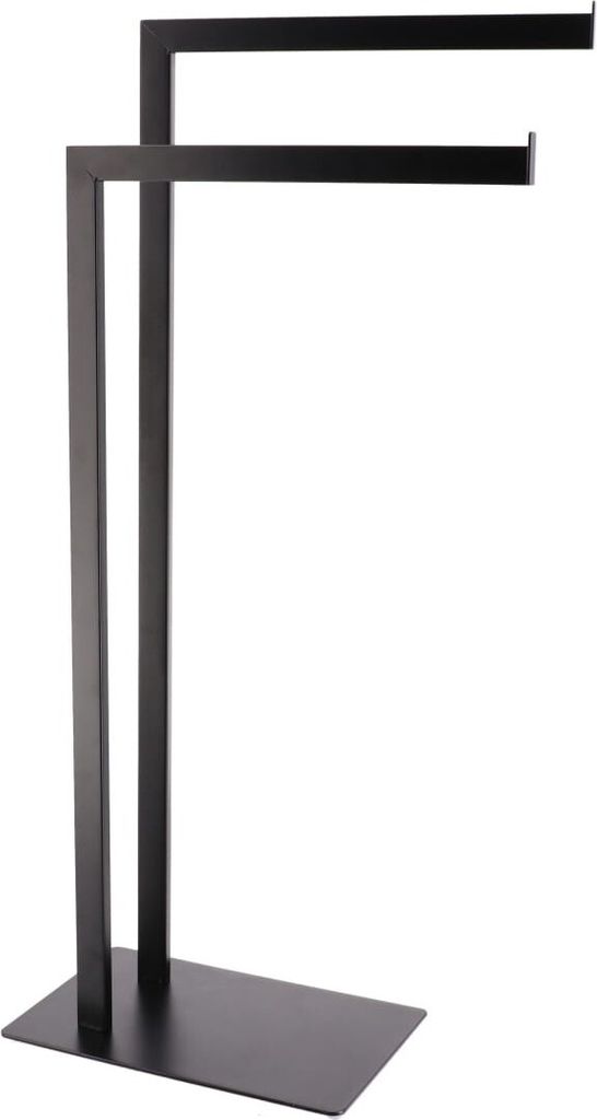 Wieszak na ręczniki Tendance czarny metalowy 20x40x81 cm Zdjęcie produktu 