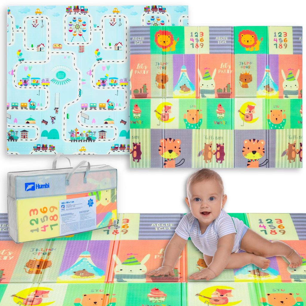 HUMBI Kinder Baby Spielmatte Krabbelmatte XPE Schaumstoff Produktbild 