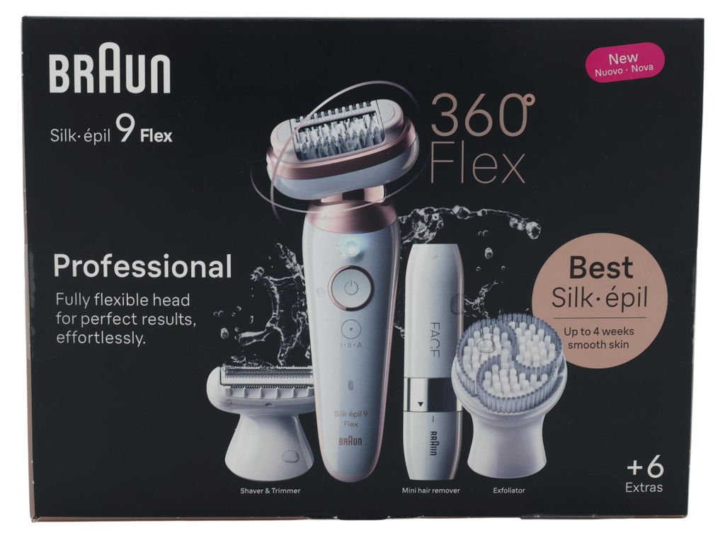 Braun Silk-épil 9 Flex 9-360 3D, Rose, Weiß, 40 Pinzette, Produktbild 