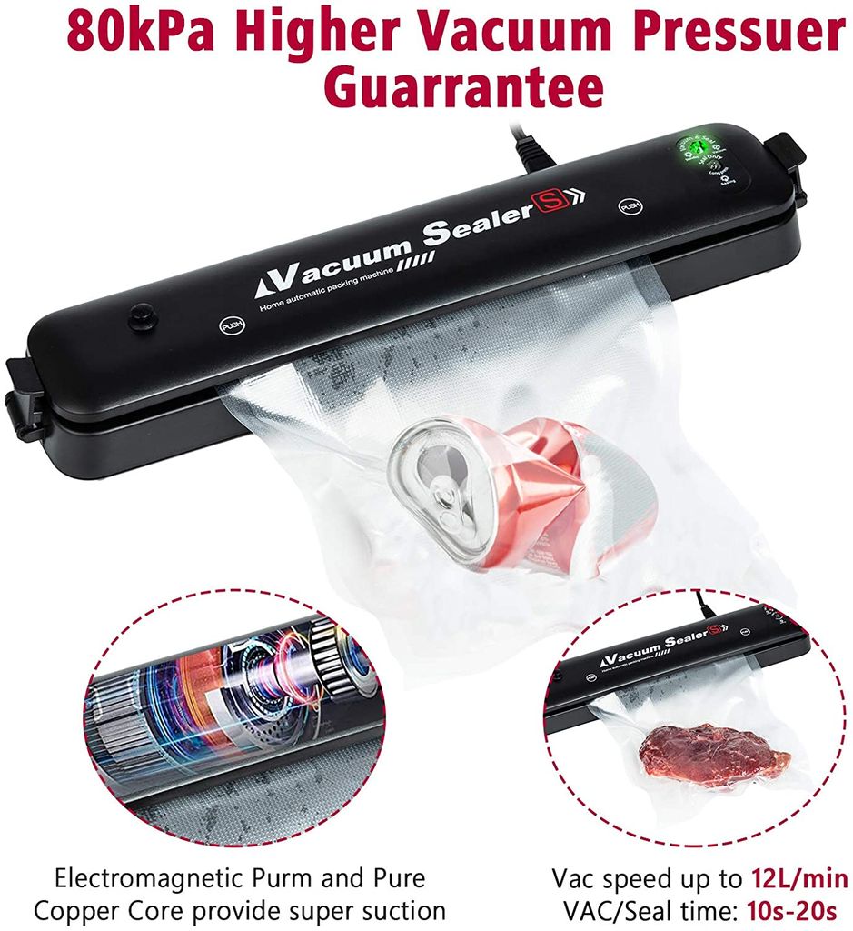 Vakuumierer Folienschweissgerät Vakuumiergerät Food Vacuum Sealer mit 15 Beutel
