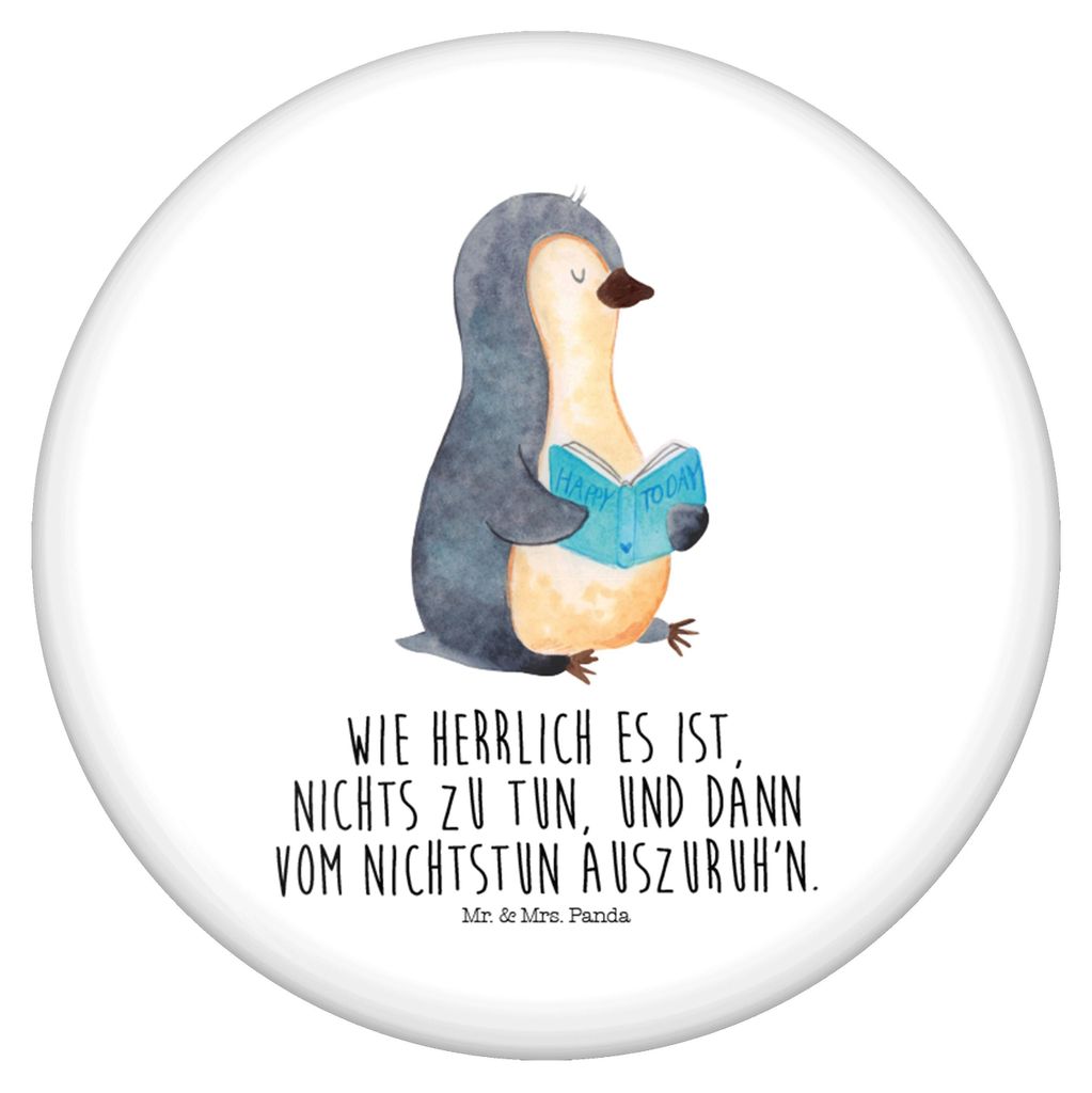 Mr. & Mrs. Panda Button Pinguin Buch - Weiß - Geschenk, Reversnadel, Ferien, Urlaub, Pin, Anstecker, Plakette, Ansteck-Button