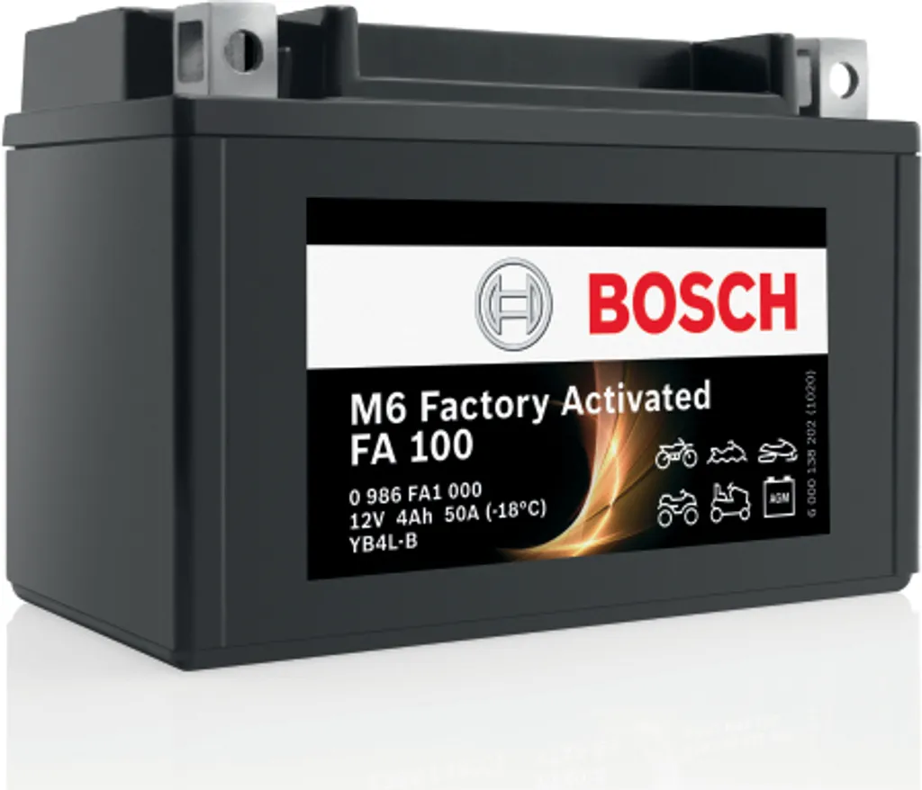 Batteria Bosch FA100 AGM 12V 4Ah 55A | Compatibile Yuasa YB4L-B M4F17
