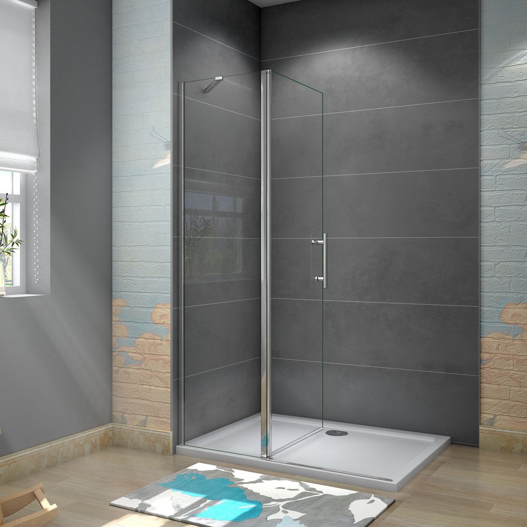 100X195cm Duschwand walk in Duschabtrennung Duschtrennwand Dusche 6mm Sicherheitsglas