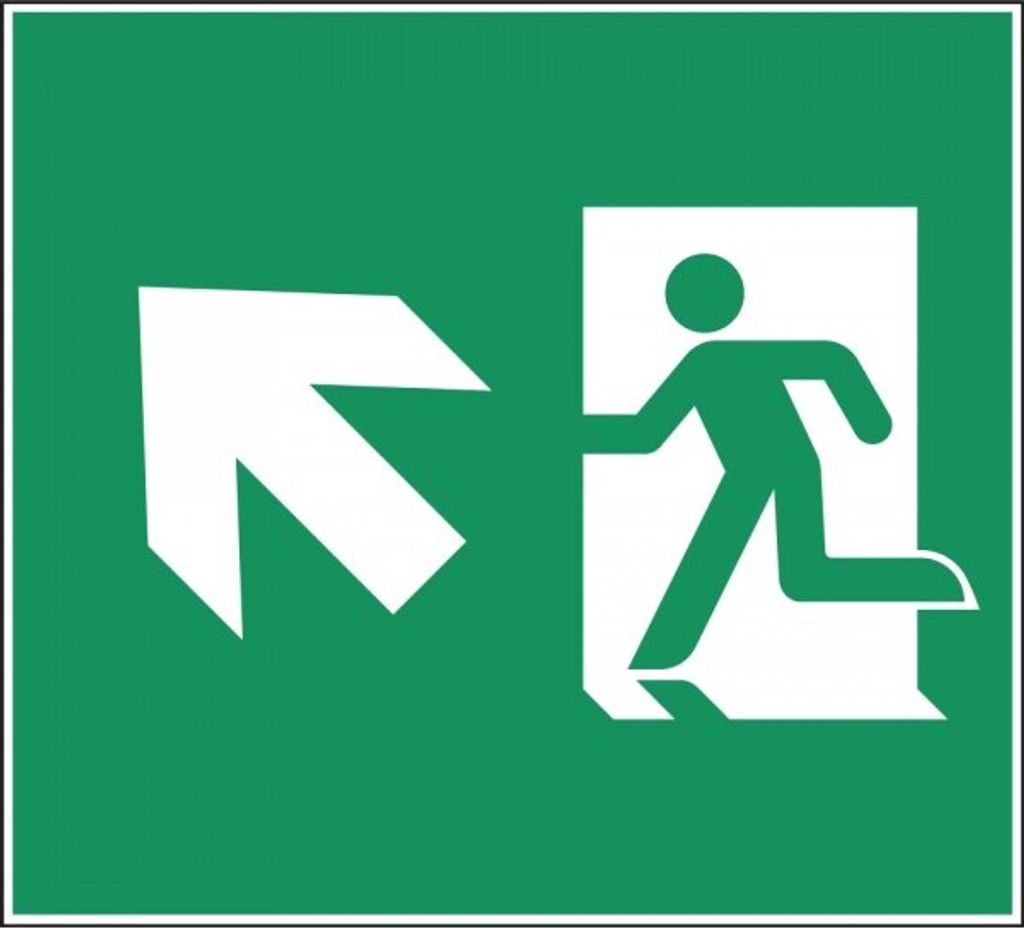 Schild I Piktogrammscheibe Rettungsweg links aufw., Typ F, für CUBE-LUX STAND...