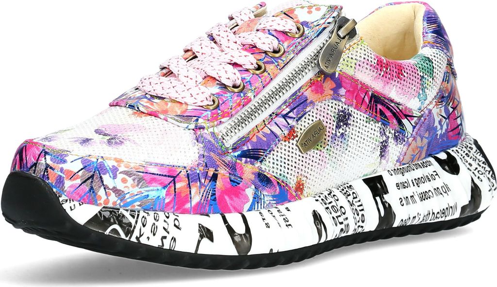 Laura Vita Damen Sneaker Reißverschluss Halbschuh Schnürung Burton 1123, Größe:40 EU, Farbe:Violett