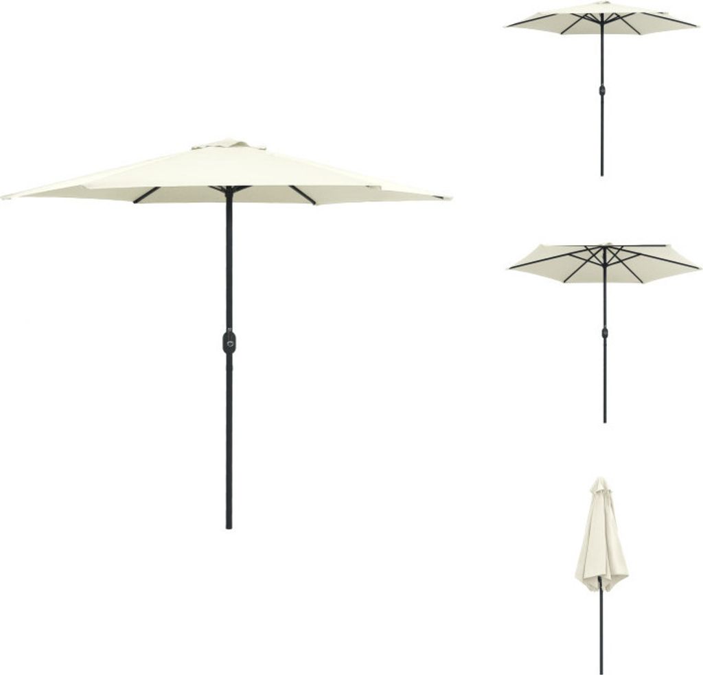 vidaXL Sonnenschirm mit Aluminium-Mast 270 x 246 cm Sandweiß - Sonnenschirme & Sonnenschutze