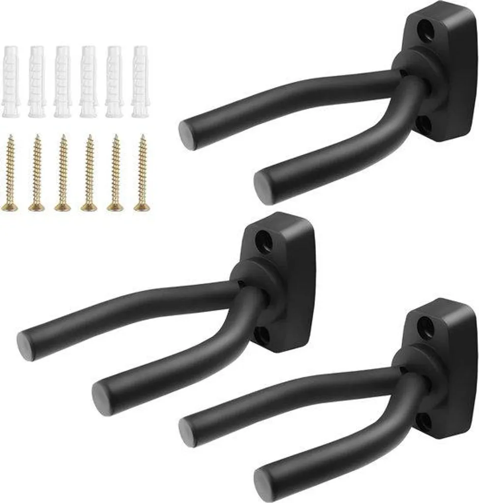 Pied de guitare acoustique réglable - Pack de 3 supports noirs