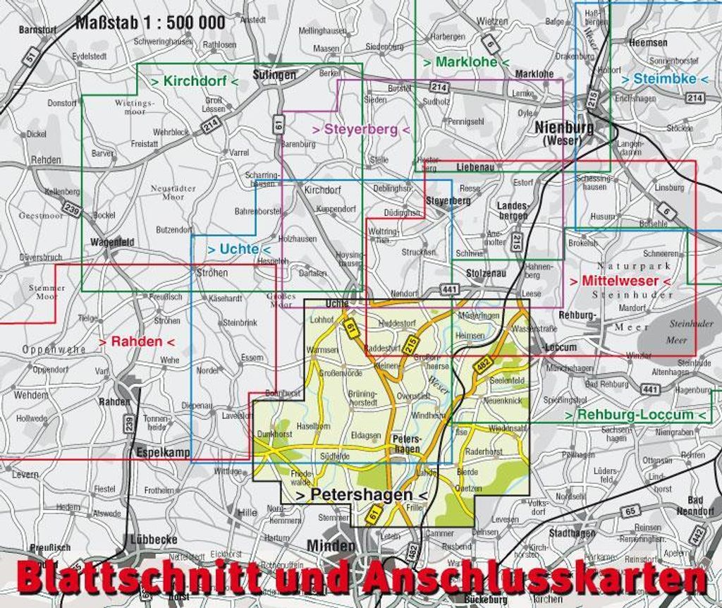 Petershagen, KVplan, Radkarte/Wanderkarte/Stadtplan, 1:25.000 / 1:15.000 / 1:7.500