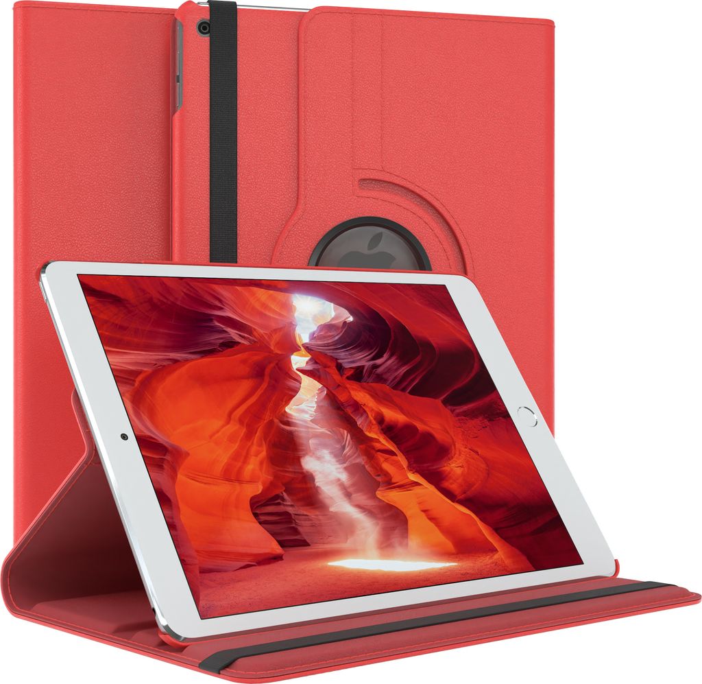 EAZY CASE - Tablet Hülle für Apple iPad 2017 (5. Gen.) Schutzhülle, Tablet Case 360° drehbar in Rot
