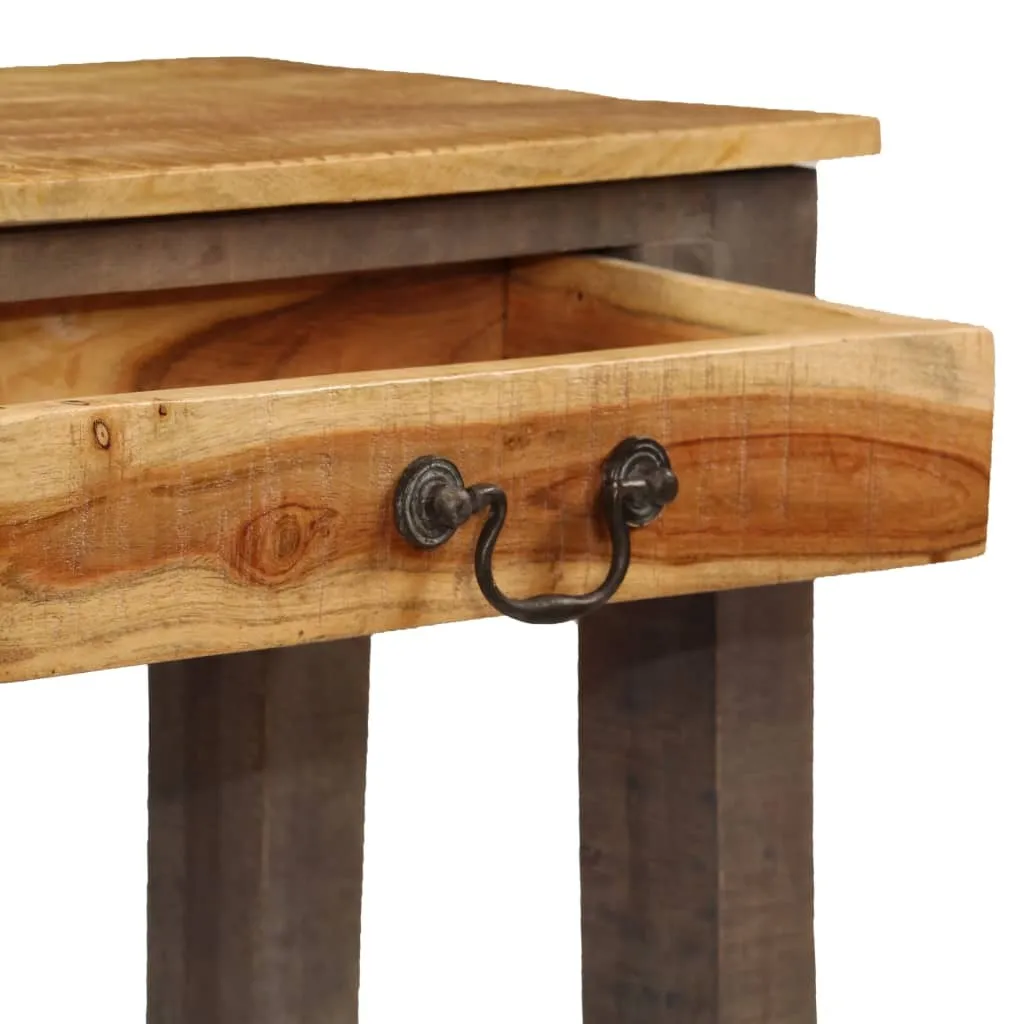 Table console 118 cm bois massif vintage - Finition artisanale robuste - 4