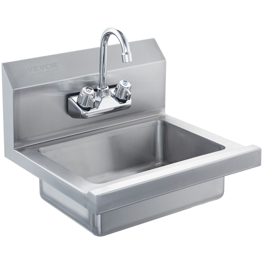 VEVOR Lavamani commerciale con rubinetto, lavabo in acciaio Immagine del prodotto 