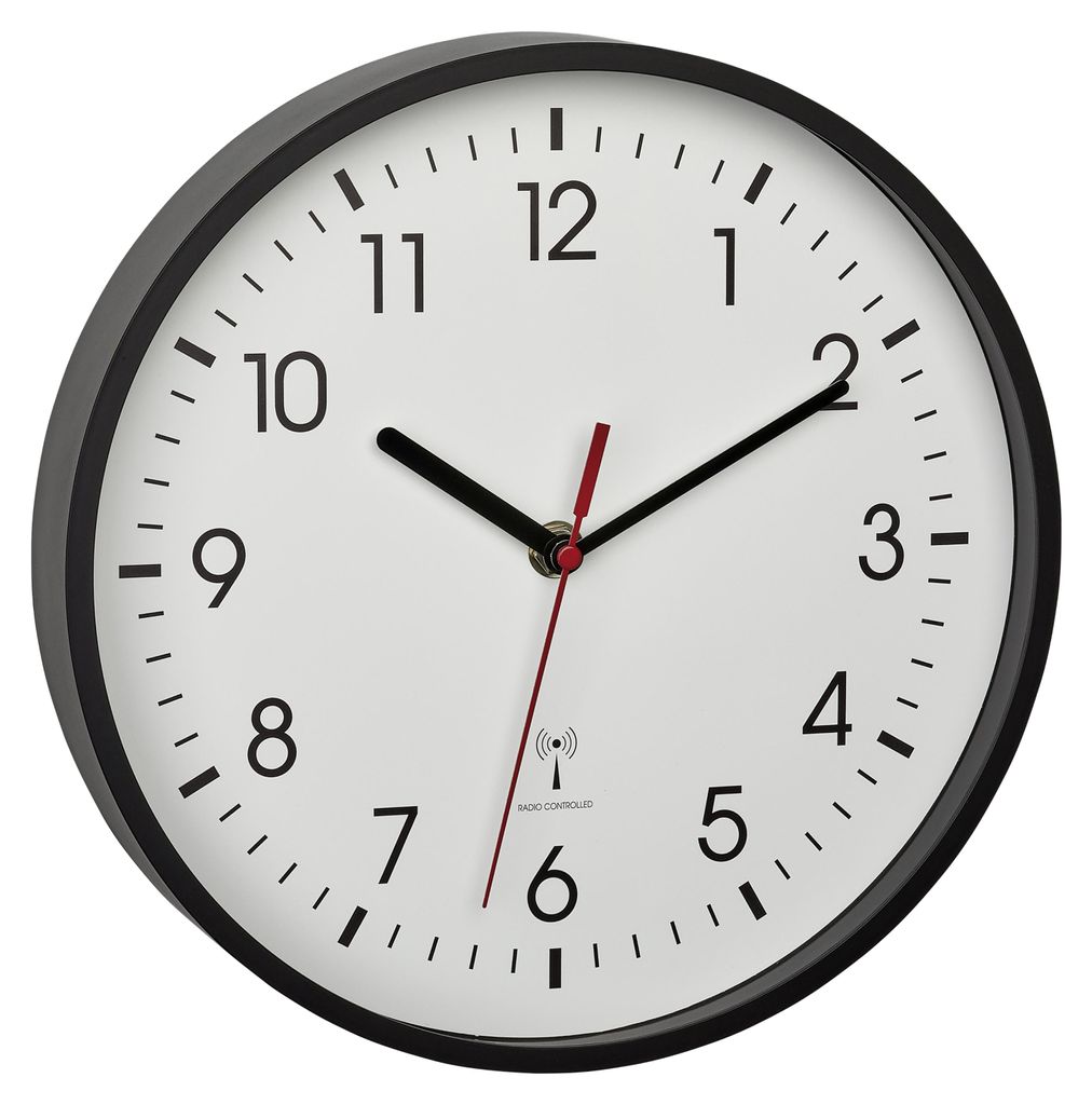 Orologio da parete radiocomandato TFA Ø24,5 cm nero Immagine del prodotto 