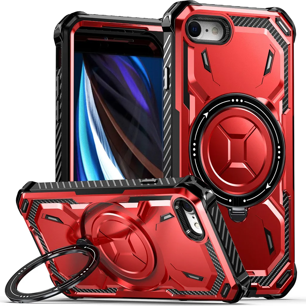 Cover MagSafe iPhone 8/SE 2022 Rossa con Stand Magnetico Integrato - 1