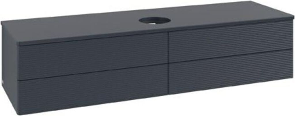 V&B Waschtischunterschrank mit Frontstruktur Antao 160x50cm, WBP-farbe Lac, md bl. m Lac