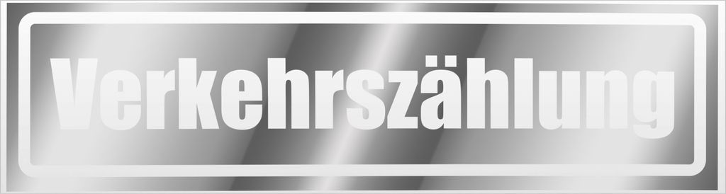 Kiwistar Verkehrszählung invertiert Magnetschild Schild magnetisch - 45cm Chrom - Magnetfolie für Auto PKW Kfz