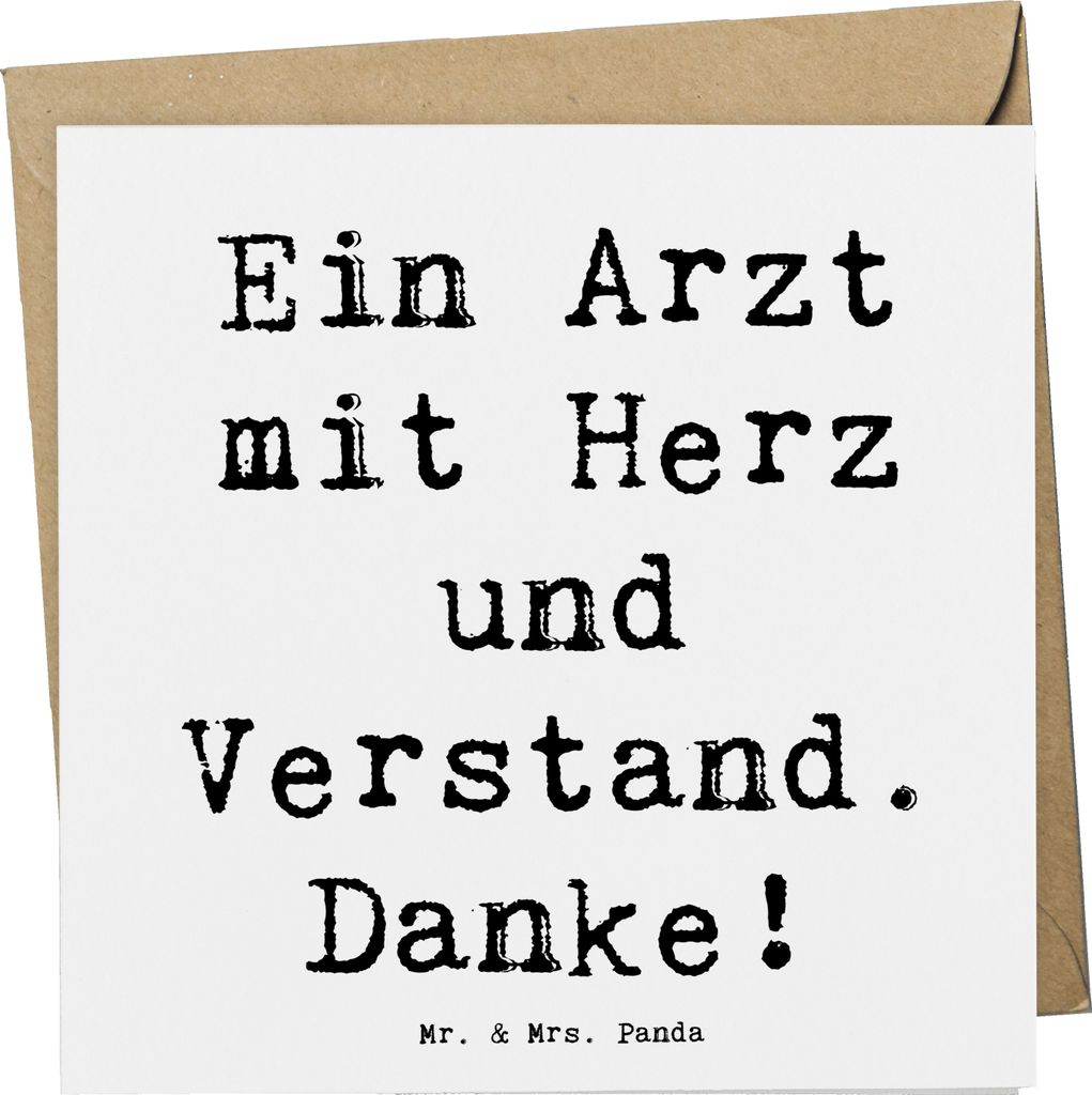 Mr. & Mrs. Panda Glückwunschkarte Spruch Arzt mit Herz - Weiß - Geschenk, Ärztin, doppelkarte, liebevoller, anlasskarte, Aufmerksamkeit, Grußka...