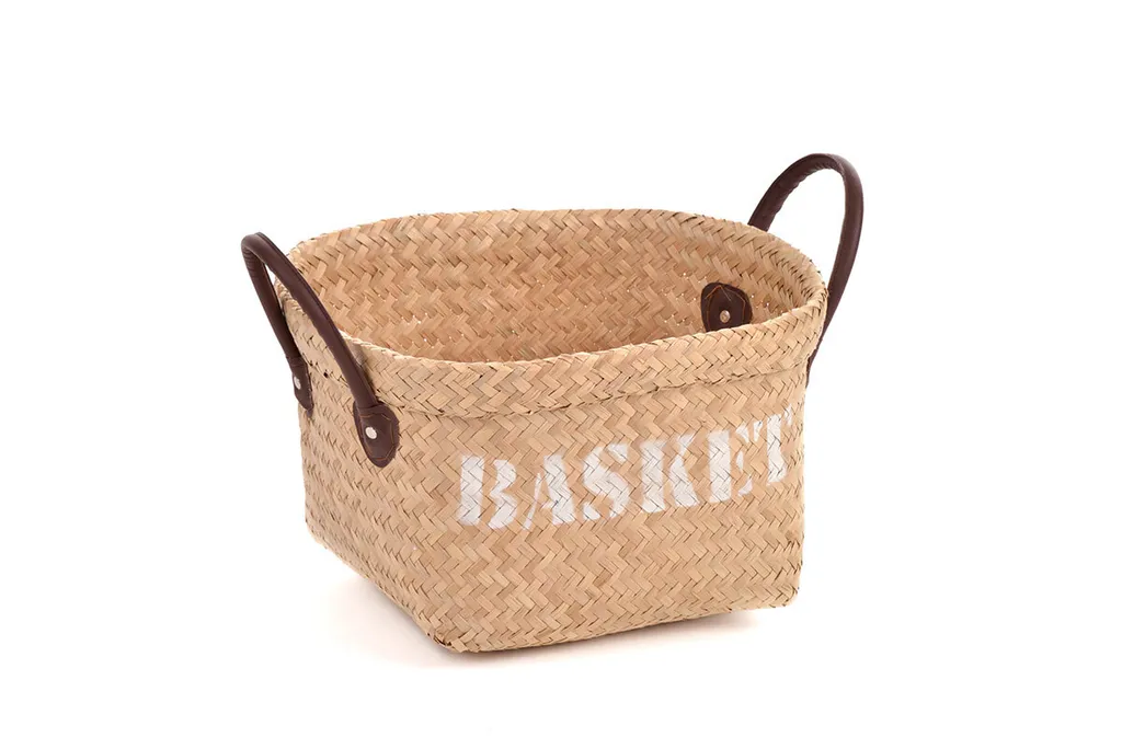 Panier tressé à la main en fibres naturelles avec poignées ergonomiques