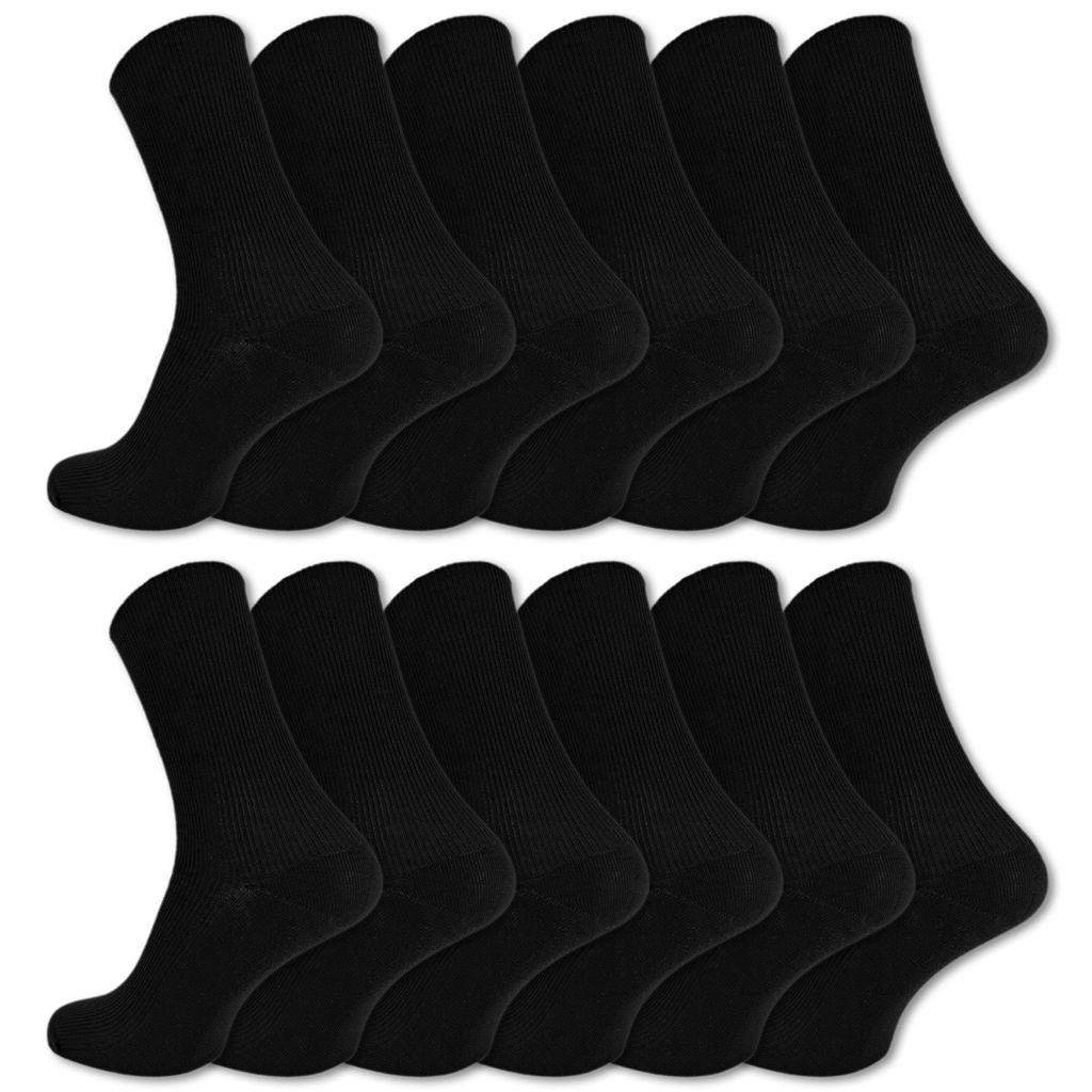 50 Paar Herren Socken schwarz 100% Baumwolle ohne Naht 