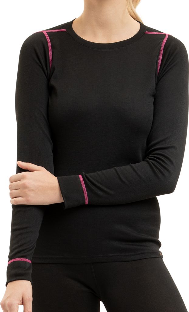 CFLEX Damen Ski- & Thermo Hemd - warme Unterwäsche Langarm POLARDRY - Schwarz-Pink S