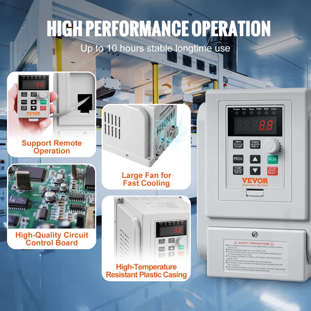 Régulateur de Fréquence 10A VFD 2.2kW Inverter avec Pilotage Précis