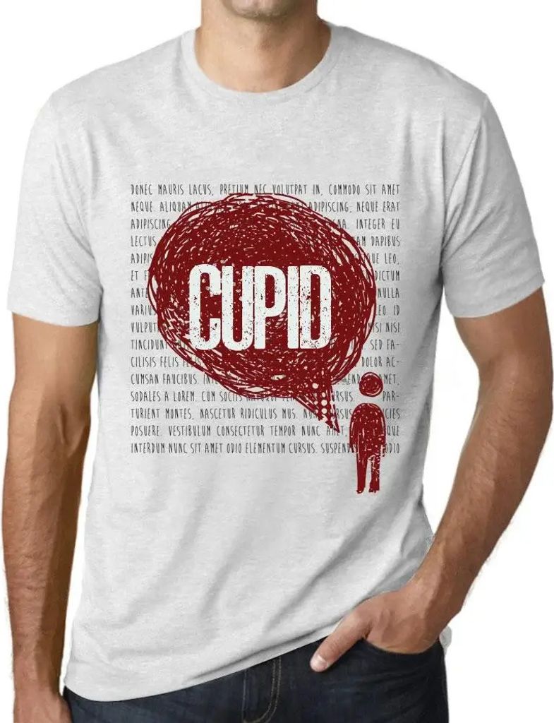 Herren Grafik T-Shirt Gedanken Amor – Thoughts Cupid – Öko-Verantwortlich Vintage Jahrgang Kurzarm Lustige Druck Geburtstag Geschenk Mann