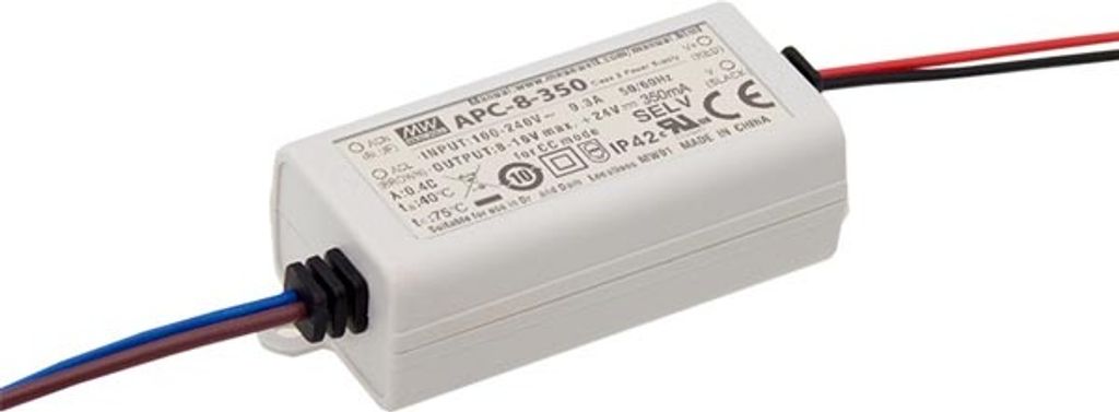 MEAN WELL APC-8-350, Weiß, 90 - 264 V, 47 - 63 Hz, 30 mm, 23,5 mm, 60 mm